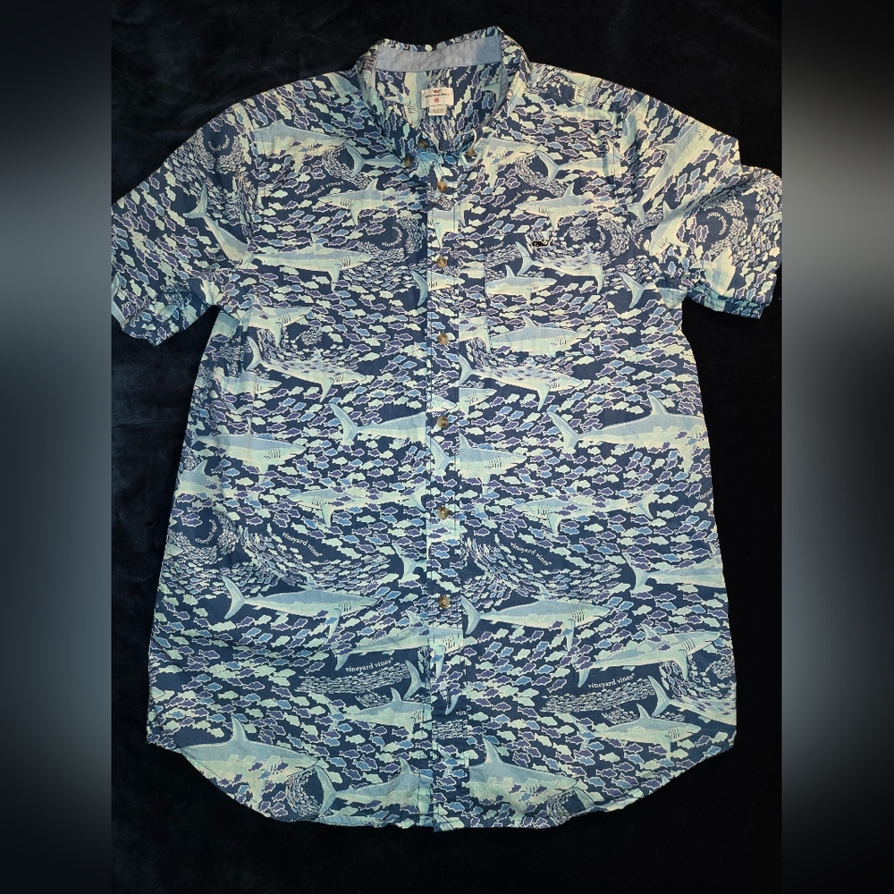 Vineyard Vines for Target boys’ shark button up. Boy's size XL/16